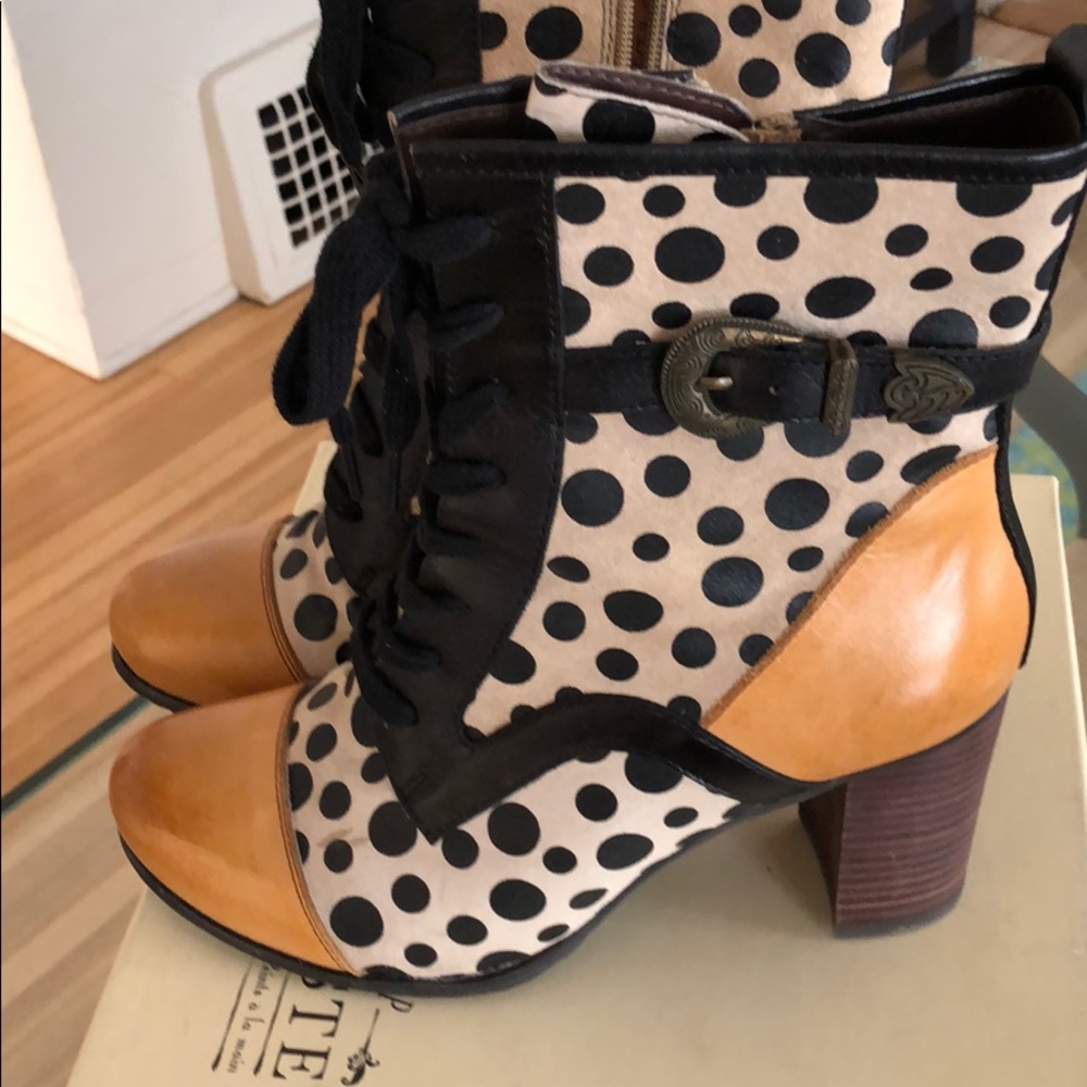 Spring Step L’artiste polka dot boots sz 8.5